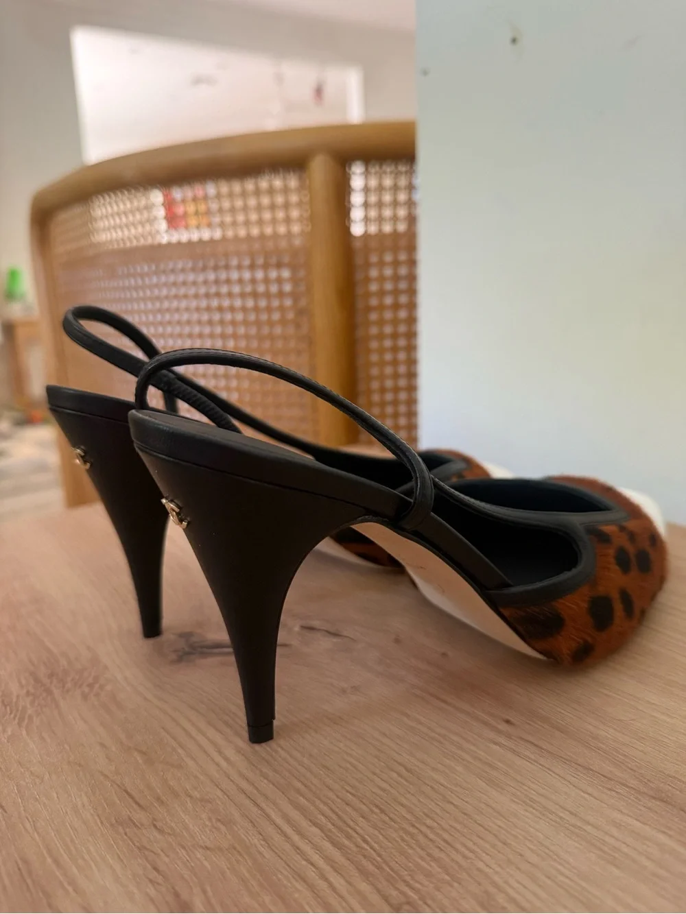 Chanel Leopard-Print Pointed Toe Slingback Pumps MATHIEU BLAZY